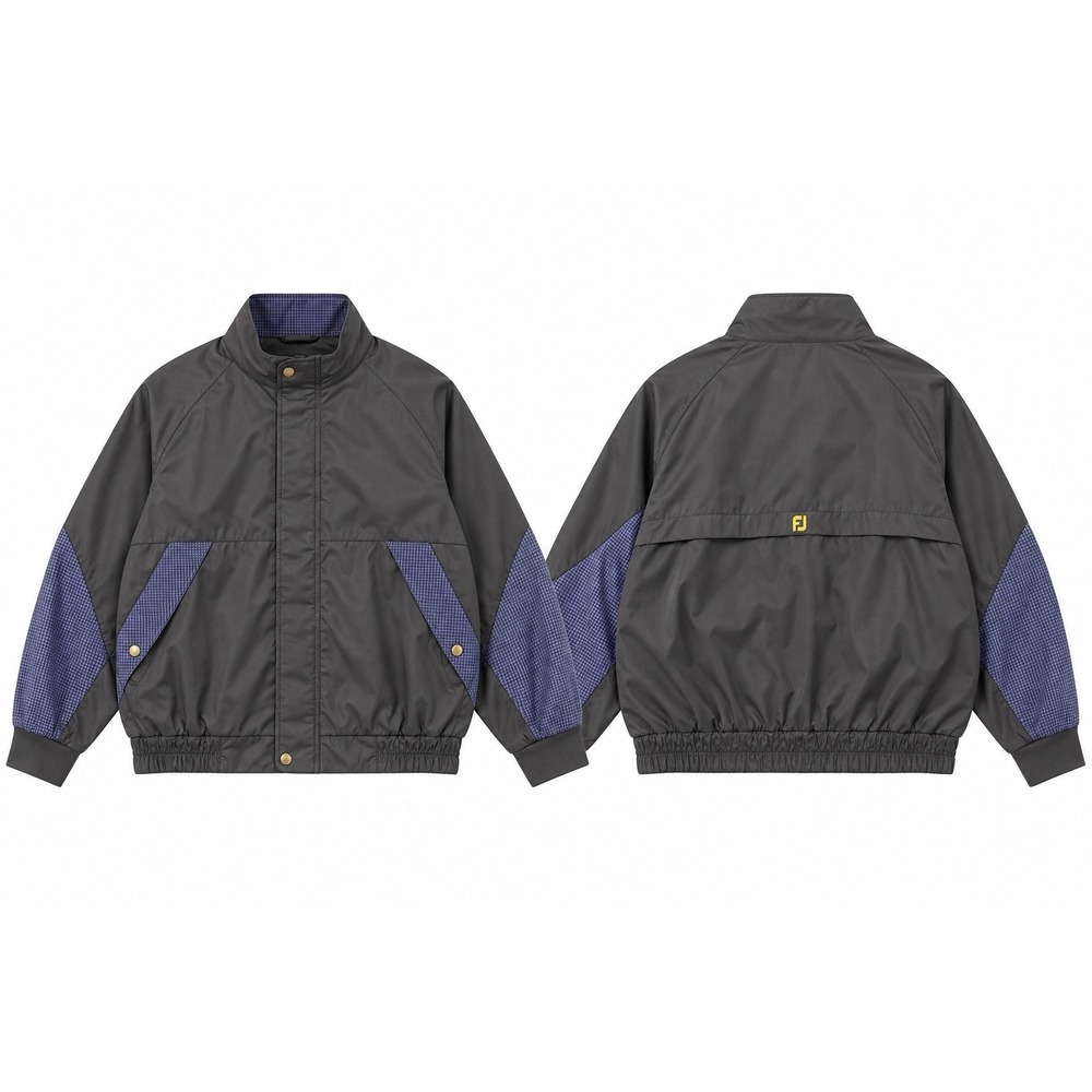 FootJoy DryJoys Golf Jacket Mens XL Black Jacket Coat Performance Full Zip Sport